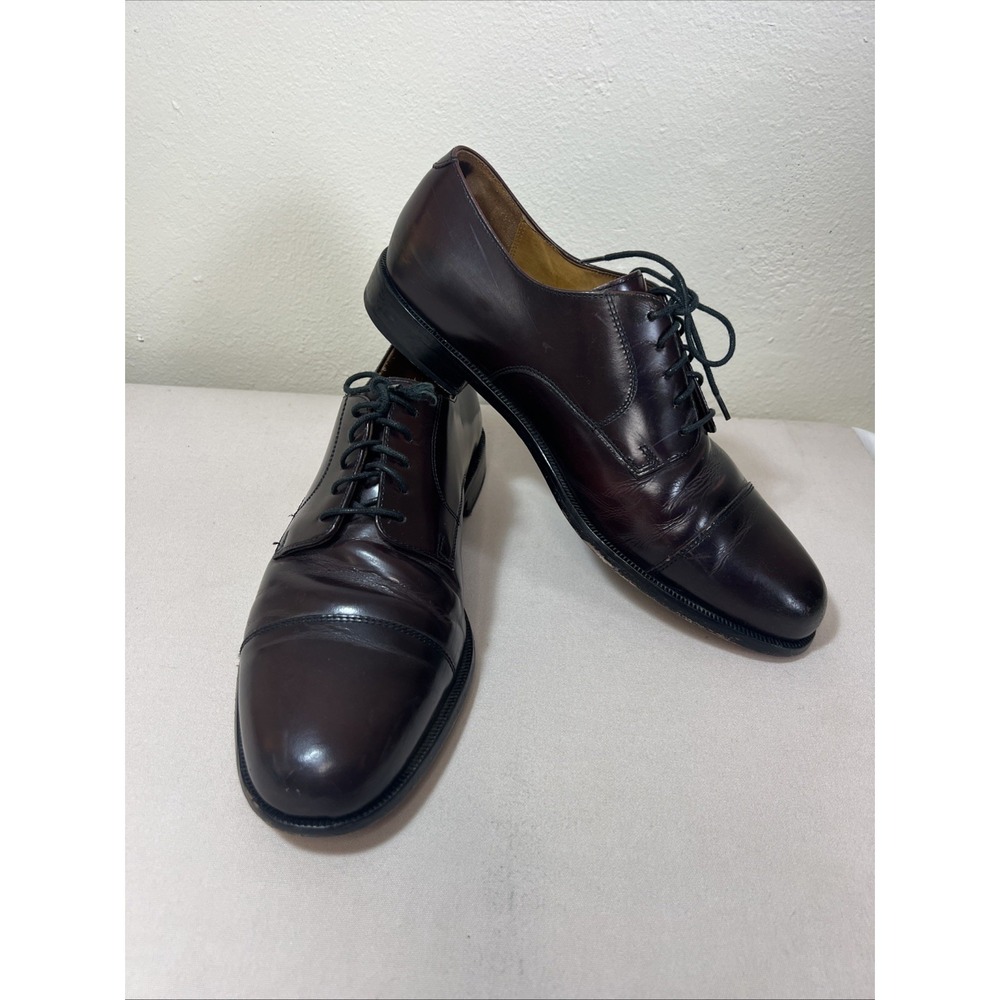 Cole Haan Mens 11D Black Leather Cap Toe Derby Dress Shoes 08331 U EB